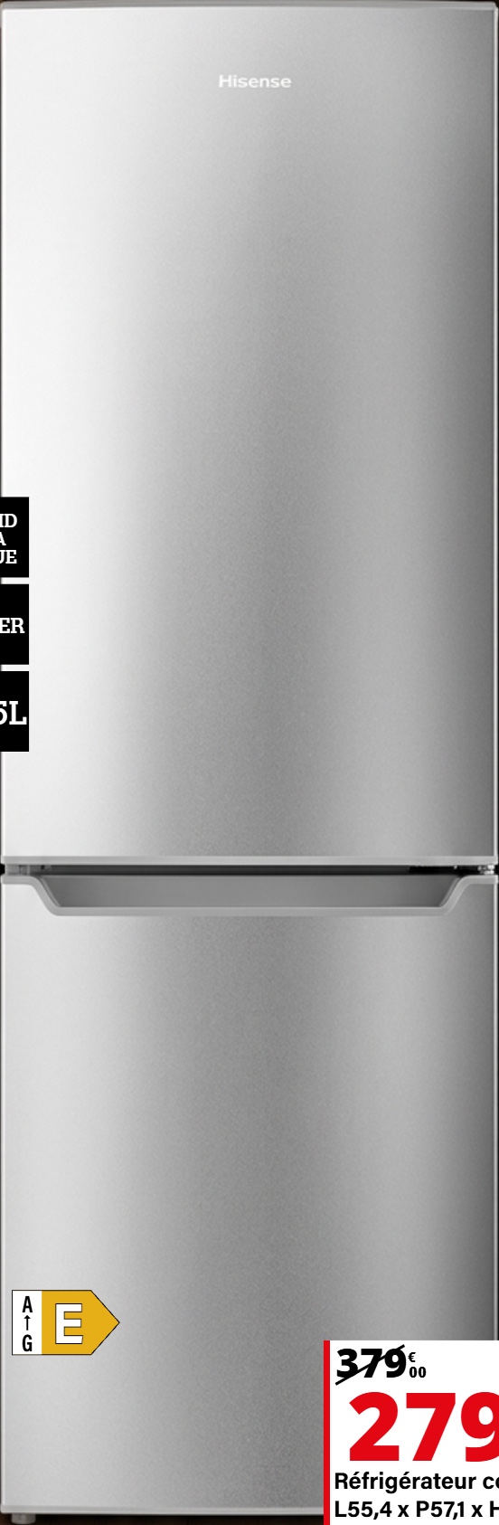 Réfrigérateur combiné Hisense — RD23DC4SA — extrait du prospectus ADAMS