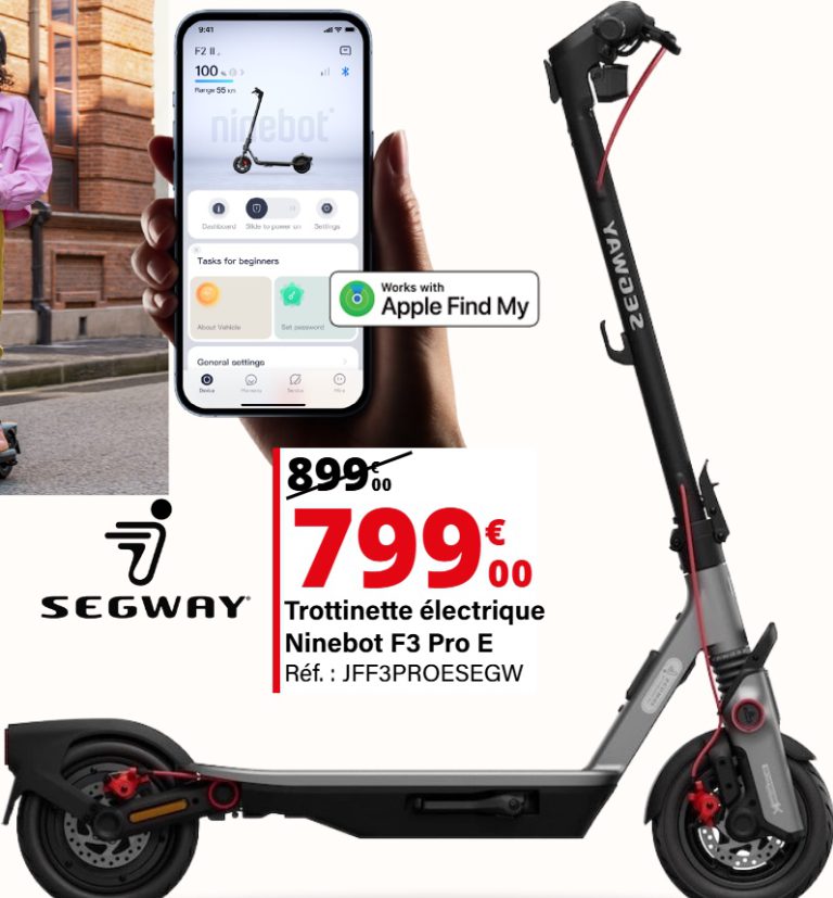 Trottinette électrique Ninebot F3 Pro E — JFF3PROESEGW — extrait du prospectus ADAMS