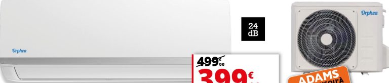Climatiseur split Orphea 12000 BTU — extrait du prospectus ADAMS