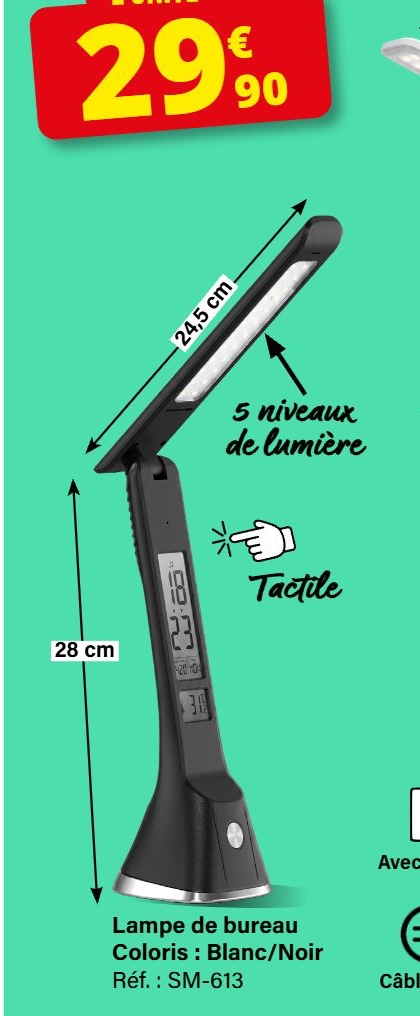 Lampe de bureau SM-613 — extrait du prospectus ADAMS